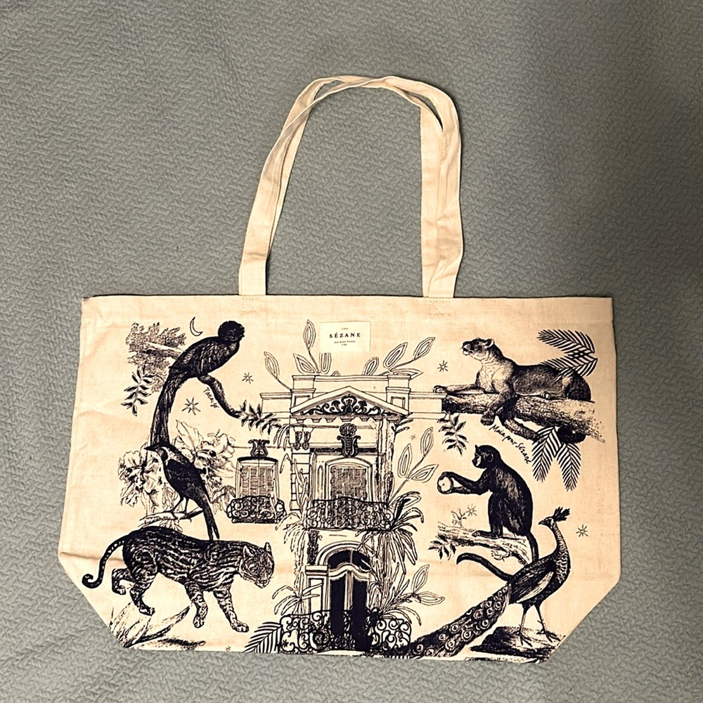 Sézane Jungle Canvas Tote Bag NWOT